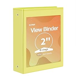 SUNEE 3 Ring Binder 2 Inch 1 Pack, Clear View