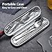 Seinvek Travel Cutlery Reusable Utensils with Case - Camping Utensils Stainless steel, Portable Silverware for Bento, lunch, Picnic, Hiking, Office & School, Metal Straw Knife Fork Spoon Chopsticks