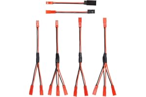 ELECHAWK 6PCS JST Plug Splitter JST Male Female Y Cable JST Y Parallel Adapter Harness JST to JR Adapter for Traxxas TRX-4 RC Car Crawler Truck Cooling Fan ESC Battery Motor