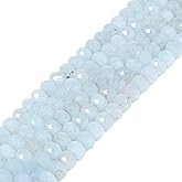 Aquamarine 8mm Faceted Rondelle Spacer Loose Beads 16 Inch for Jewelry Making Beads