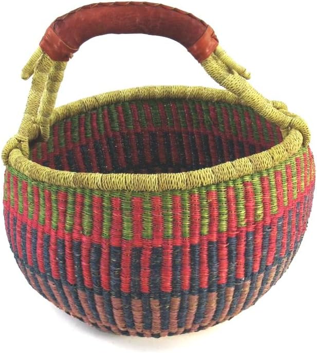 SHOPPING BASKET EELGRASS Ø 35CM - AFRICA BOLGA GHANA BASKET - FAIR TRADE (Basket 7)