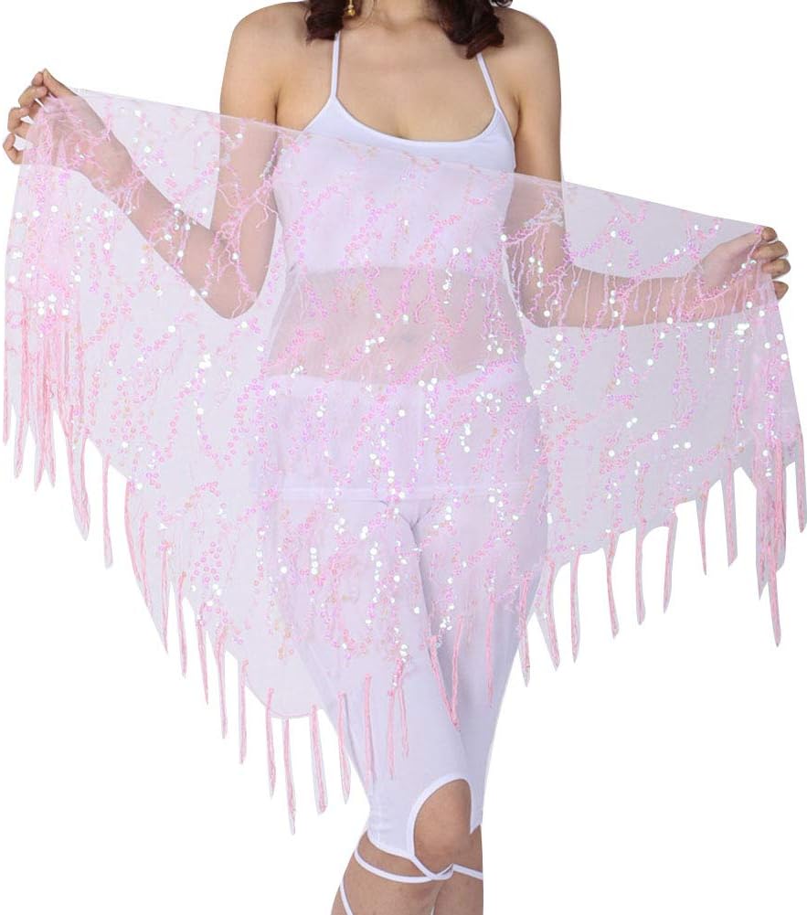 Women Mini Skirt Hip Scarf Sequined Zumba Belly Dance Belt with Coins Waist Chain