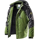 TREKEK Men's Winter Ski Jacket Warm Fleece Waterproof Outdoor Mountain Hiking Windbreaker Hooded Snow Rain Coat