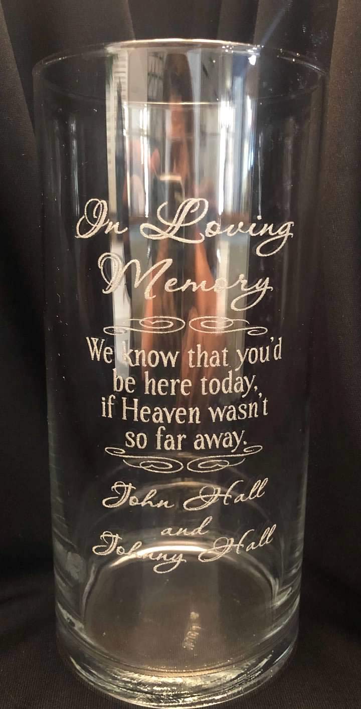 Engraved Personalized Memorial In Loving Memory Glass Wedding