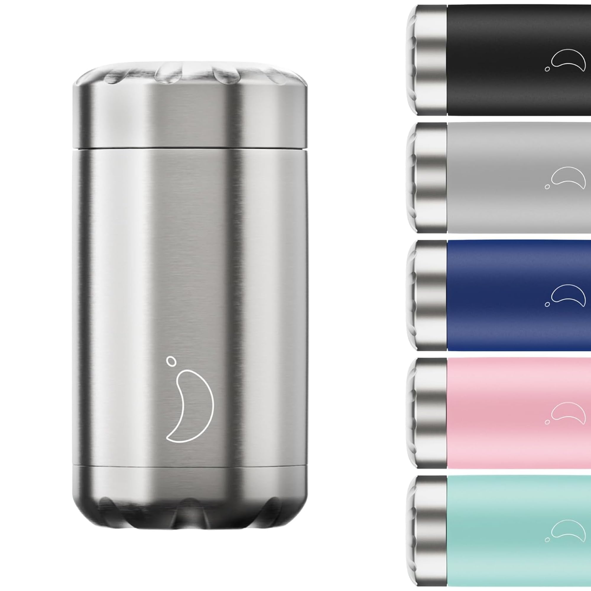 Chilly's Food Pot - Leak-Proof, Premium Stainless Steel Reusable Food Container - Double-Walled Insulated for Hot or Cold Lunch Storage - Stainless Steel - 500ml