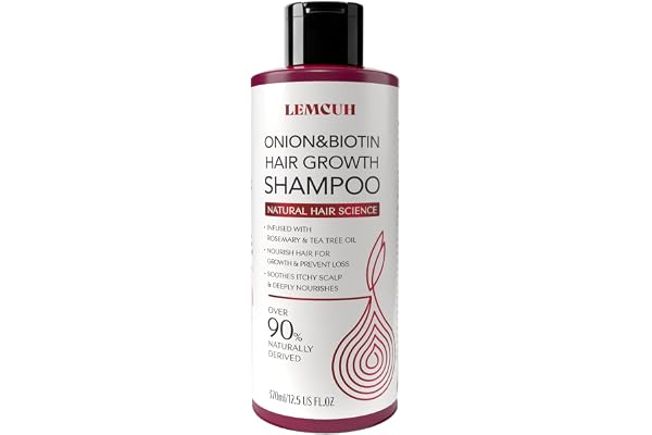 Onion Shampoo for Hair Loss – Onion hydrosol Shampoo With Rosemary, Biotin for Thinning and Weak Hair with Natural Ingredient