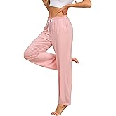 ANLIQI Women Pajama Pants Bamboo Rayon Comfy Lounge Pants Drawstring Pj Bottoms Loose Wide Leg Yoga Sweatpants with Pockets