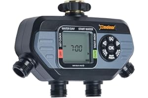 Melnor 4-Outlet Digital Water Timer with Advanced Functions, Each Valve with 4 Independent Cycles and Can Water Individual Da
