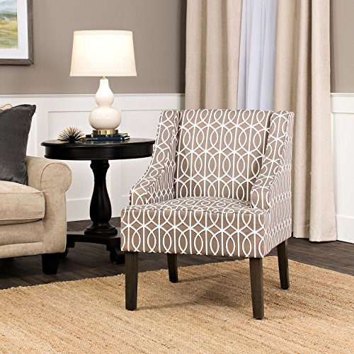 HomePop Classic Swoop Arm Accent Chair, Grey Trellis Pricepulse