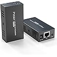 4K@60Hz HDMI Extender Over Ethernet (Cat7/Cat6/Cat5e) up to 200ft/330ft - Ultra HD Signal, Seamless Transmission, EDID and POE Support (Transmitter & Receiver)