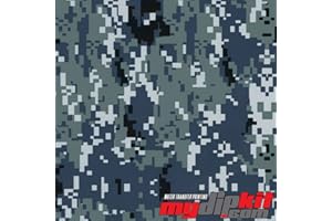 MYDIPKIT Water Transfer Printing Film - Hydrographic Film - Hydro Dipping - Black/Gray/Blue Digital Camo - MC-851