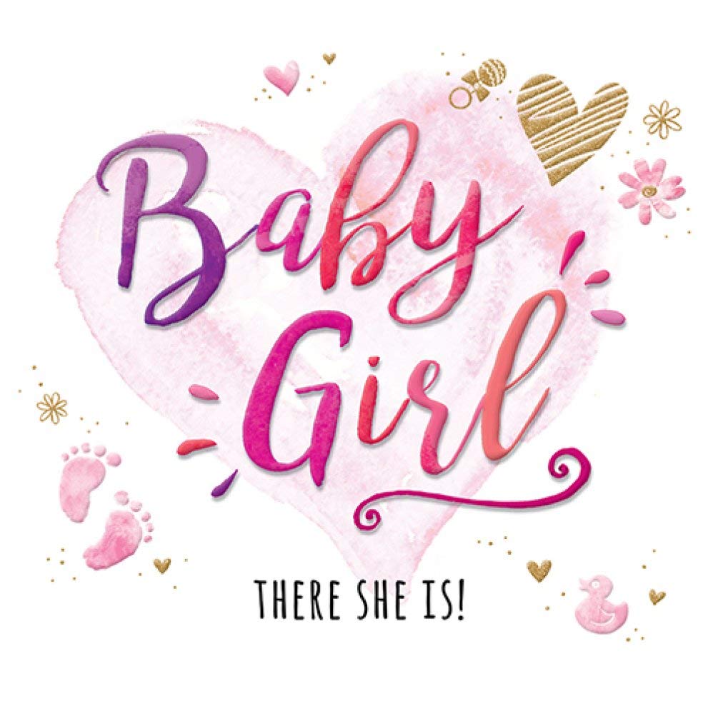 Baby Card Baby Girl - 138 mm sq inches - ZIZI Cards