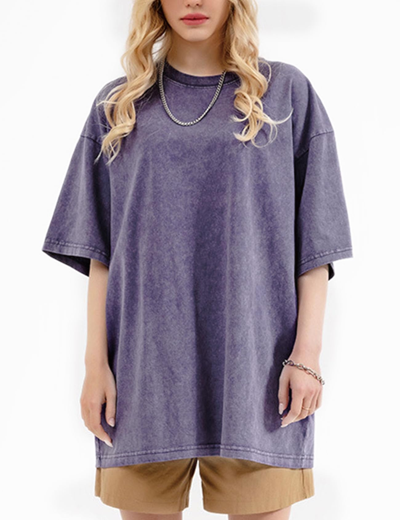 Flygo Men's Oversized T-Shirts Vintage 280G Heavy