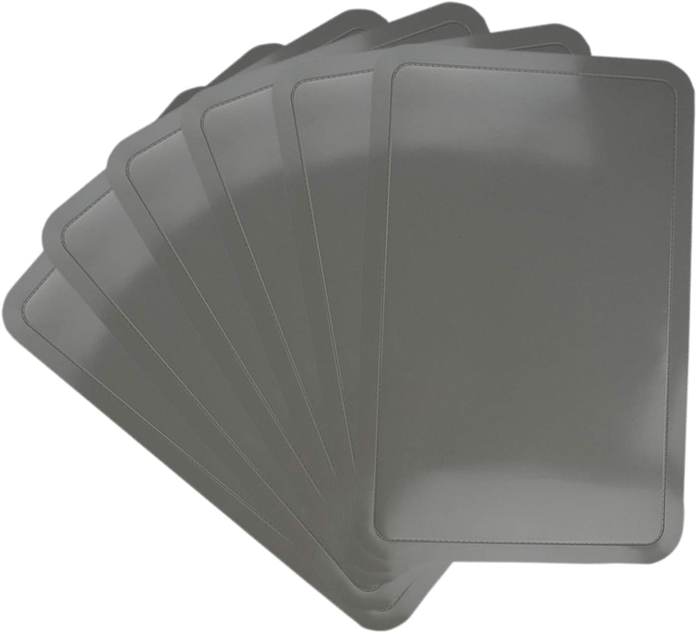 CASAGOOD Plastic Placemats Waterproof Non-Slip Kitchen Decor Mats Dining Table Place Mats Heat & Stain Resistant Coffee Mats Easy to Clean Set of 6-17.3"x11.4" (Grey)