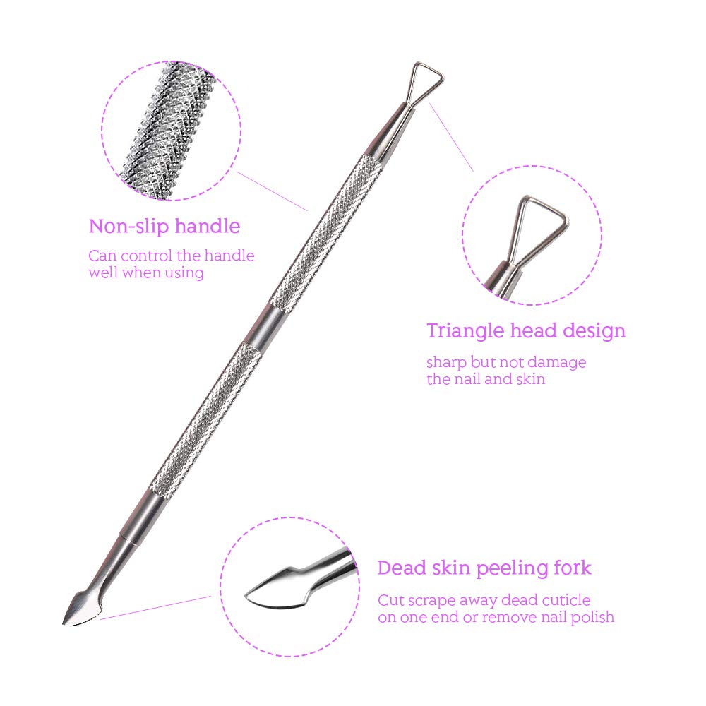 Gel Nail Polish Remover Kit, MORGLES 10pcs Nail Polish Remover Clips Cap 300pcs Nail Wipe Cotton Pads Nano Glass Nail File Cuticle Pusher Nail File Grit 100/180 and Brushes-Purple : Beauty