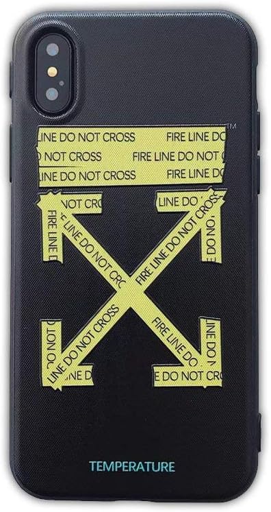 OW x Do Not Cross Protective Premium Hard Case for Apple iPhone (Black, iPhone Xs Max)