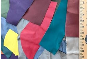 DANGEROUS THREADS Scrap Upholstery Leather Craft Bright Rainbow Colors Mix 2 Lbs 10 Sf