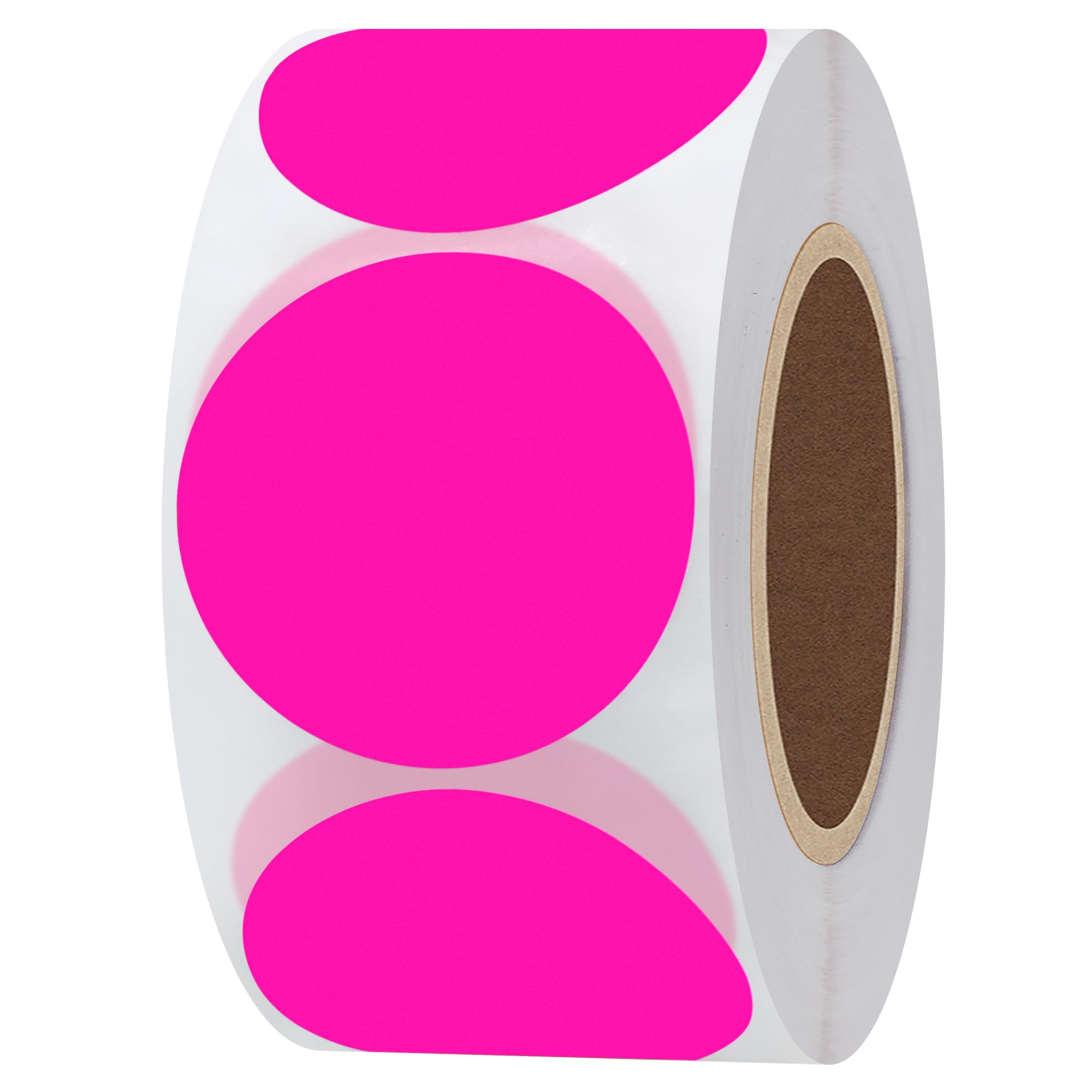 Hylabelest Fluorescent Pink Round Stickers 1.5 Inch Color Coding Dots Labels Total 500 Per Roll (Fluorescent Pink, 1.5")
