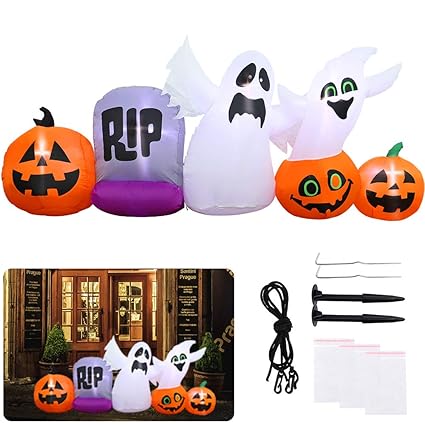Amazon Com Brobery 7ft Long Inflatable Halloween Pumpkins