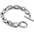 Dankadi Punk Men & Woman Solid Silver Bracelet Jewelry 925 Sterling Silver Rolo Chain 10MM 7 "8" 9 "10" Charm Lock Bangle Hip Hop Accessories