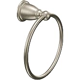 Moen Brantford Brushed Nickel Traditional Bathroom Hand Towel Ring, Wall Mounted Towel Hanger, YB2286BN