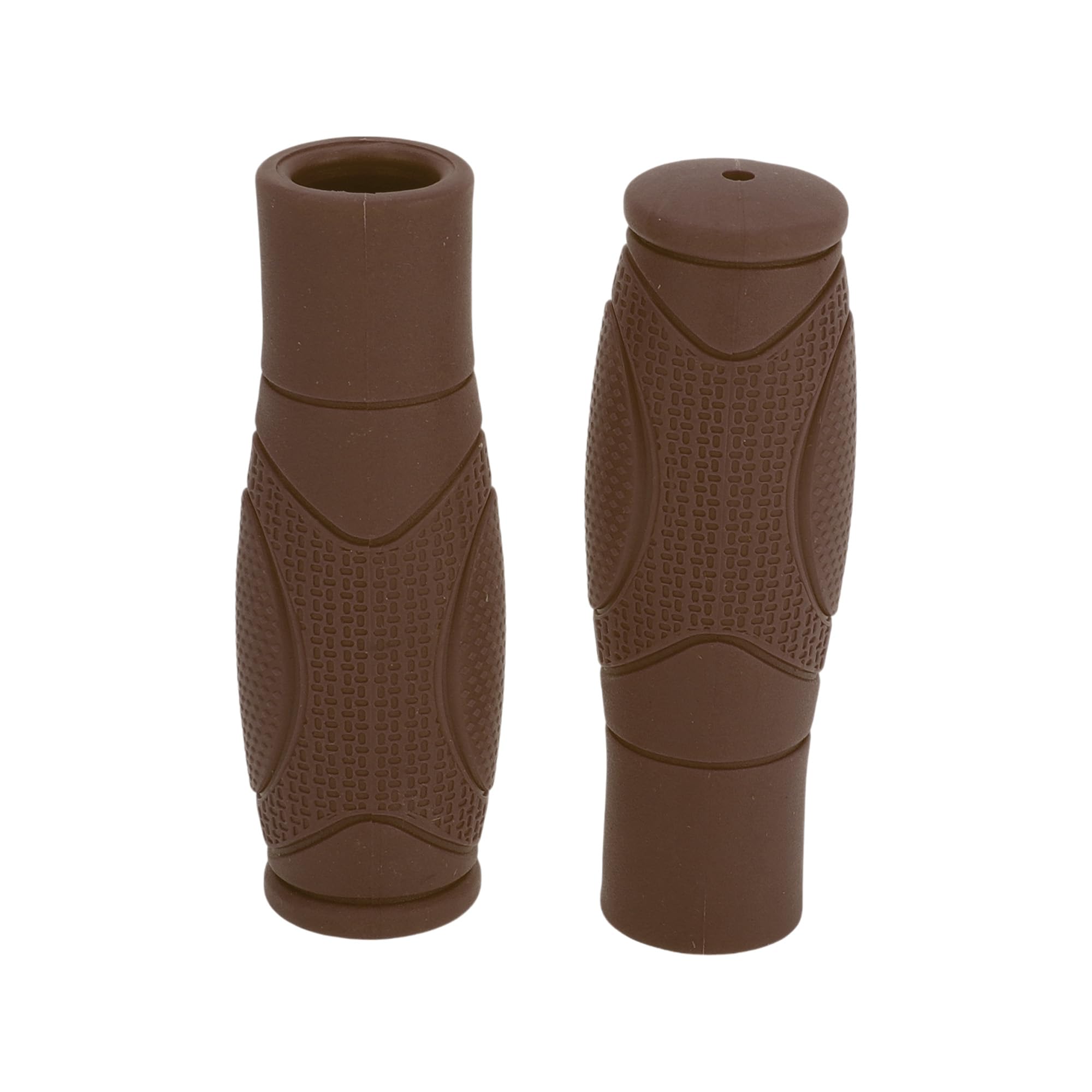 TUCKBOLD Bike Handlebar Grips Covers 125mm Long Soft | Mountain Bike End Grip Protector Brown 1 Pair