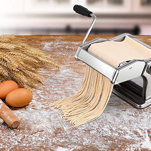 Manual Pasta Maker Pasta Roller Cutter Split Noodle Making Machine Adjustable Thickness