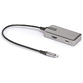 StarTech 4-in-1 USB-C Hub, 4K 60Hz HDMI, Alt-Mode, 100W PD, MacBook, TAA | Extra long 10in 25cm cable, Surface Pro 7 iPad Pro HP Elite, Thunderbolt 3/4, Chromebooks, Ultrabooks, Fast speed