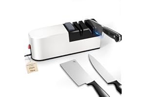 KISEELY Electric knife sharpener, 5 in 1 knife sharpening system with straight blade, professional diamond knife sharpener FOR rough sharpening, repair and sharpening of knives (VF1)