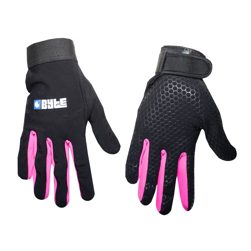 BYTE SKIN HOCKEY GLOVES BLACK PINK (EXTRA SMALL)
