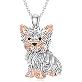 Lypic Dragon/Duck/Yorkie/Dachshund/Greyhound/Shih Tzu Necklace Sterling Silver Animal Jewelry Gifts for Women
