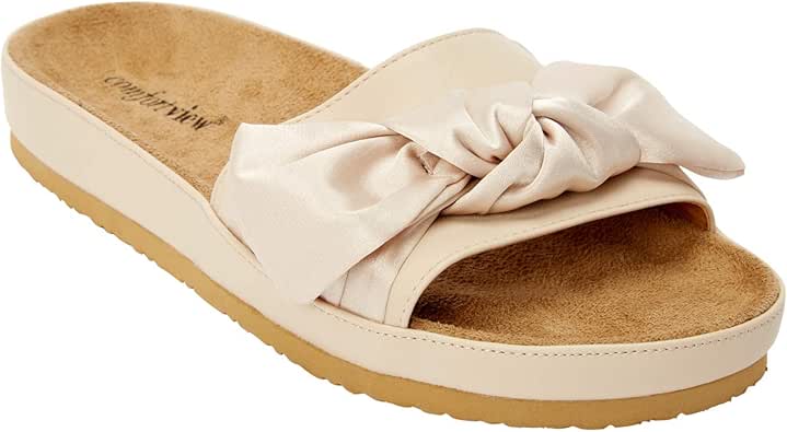 wide width womens slides