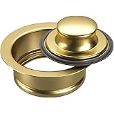 Kitchen Sink Garbage Disposal Flange and Sink Stopper,fit 3-1/2 inch | Gold disposal flange Stainless Steel Standard Sink Drain Opening Kitchen Sink Replacement Accessories (Gold Bright)
