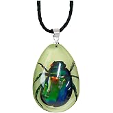 Handmade Resin Necklaces For Women Men Bug Necklace Glow In The Dark Necklaces Cool Pendant Necklaces For Men Weird Insect Necklace Braided Leather Necklace For Men Waterproof Woven Wax Rope Necklaces