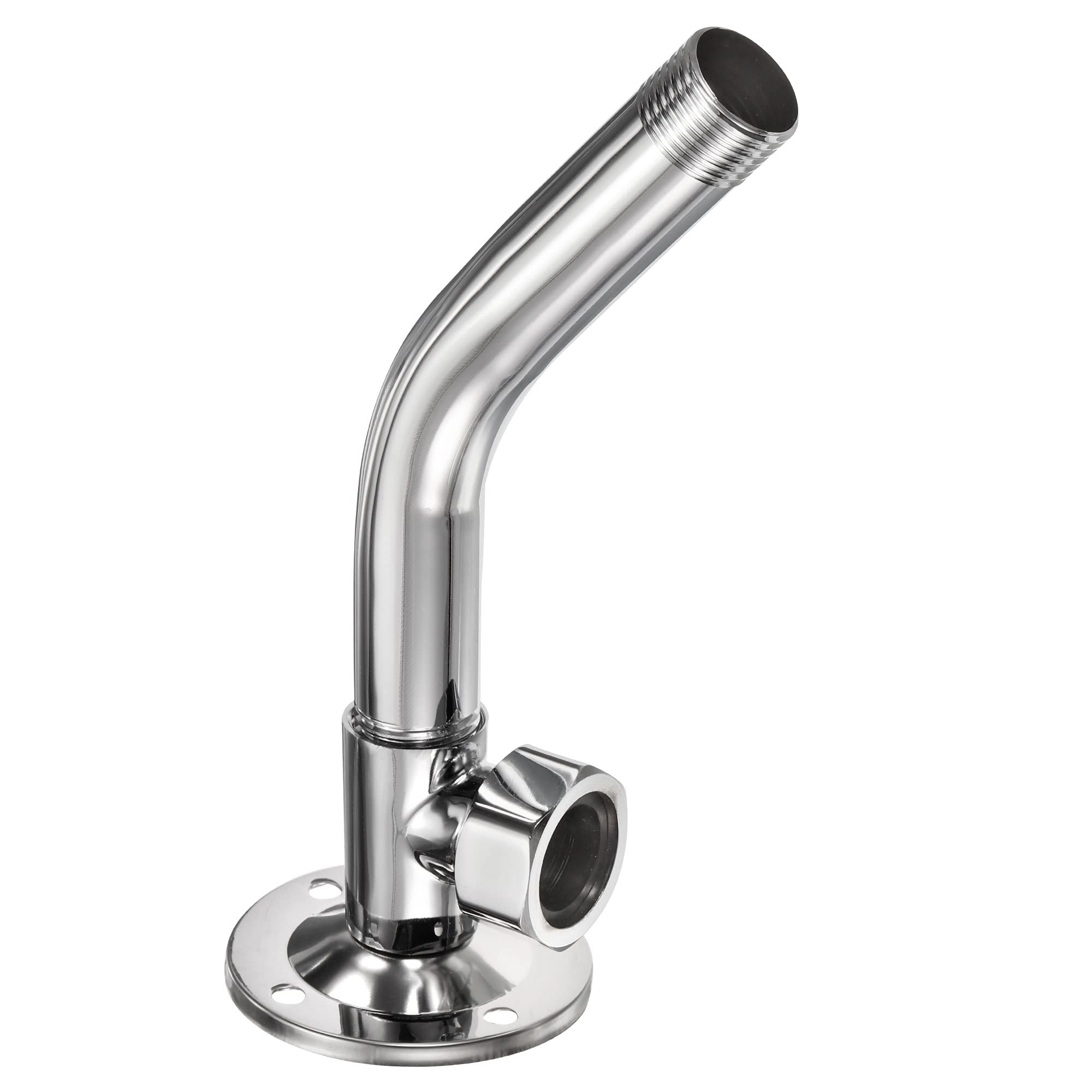 PATIKIL 6.7" Shower Head Extension Arm 45° Elbow, Copper Chromed Wall Mounted Holder for Bathroom Fixed Rainfall Shower Fitting, Silver Tone