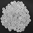200Pcs 11mm Sewing Shirt Resin Button 4 Hole Faux Pearl Fininsh (White)