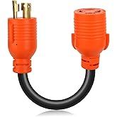 OPL5 NEMA L5-30P Male Plug to L14-30R Female 18 Inch, 4 Prong to 3 Prong Generator Plug Adapter Cord , Generator to House Inl