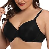Cotton Whisper Soft Smooth Bras for Women Push Up Padedd Underwear Full Coverage Support Bralette Black 38J