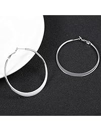 Pendientes de aro chapados en oro rosa de 2.0 in para mujeres, niñas sensibles