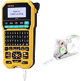 SUPVAN G15M Keyboard &amp; Bluetooth Label Maker Machine | Heat Shrink &amp; Multi-Labels, Rechargeable, Minimal Margin, 3 Cable Keys, LCD Backlit,Thermal Transfer, Industrial &amp; Office ID