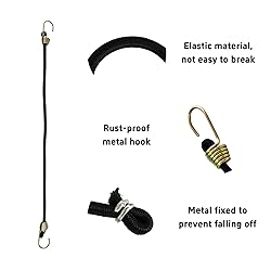 AUXBC 20PCS 12Inch Mini Black Bungee Cords with