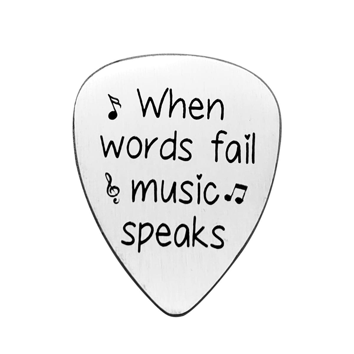 Gifts for Boyfriend Husband Fiance Anniversary Guitar Pick Gifts for Him When Words Fail Music Speaks Guitar Pick Valentines Day Christmas Birthday Gifts Music Gifts for Musicians Men Women