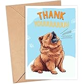 GreenStar Gifts Chow Chow Dog Card, Dog Thank You Card, Cute Pun Thank You Card For Him Her, For Friends, Teacher, Boss, Coworker, Dog Lover Gift, Veterinarian Thank You Gift, Chow Chow Dog Lover