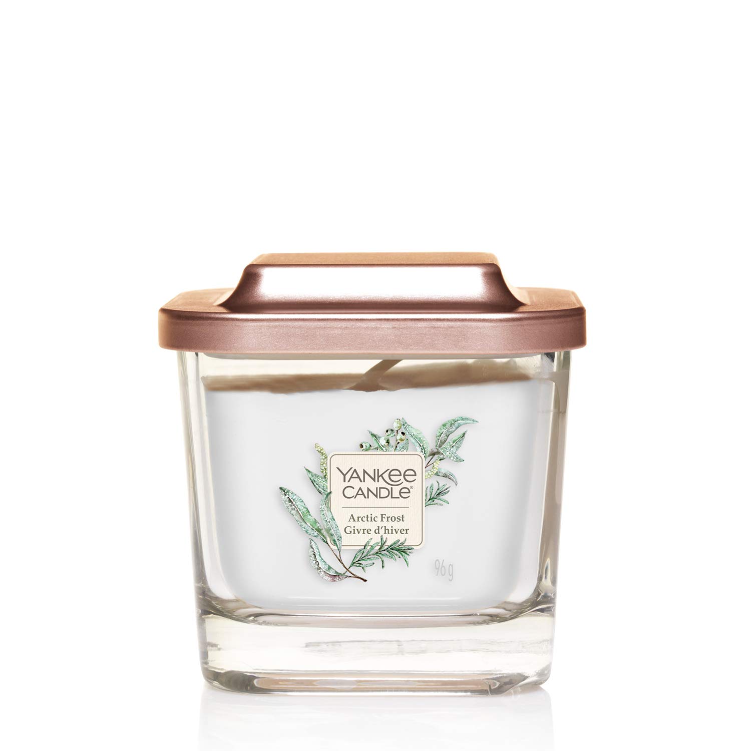 Yankee Candle Elevation Collection Small 1-Wick Square Scented Candle with Platform Lid, Arctic Frost