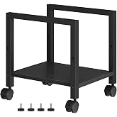 HOOBRO PC Tower Stand, Computer Tower Stand Under Desk for Most Mid-Tower | PC Stand with Height Adjustment, Mobile Rolling CPU stand with Locking Wheels, for Office Room, Game room, Black