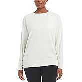 Jockey womens Oversized Rib Detail Crew Neck Pullover Sweatshirt