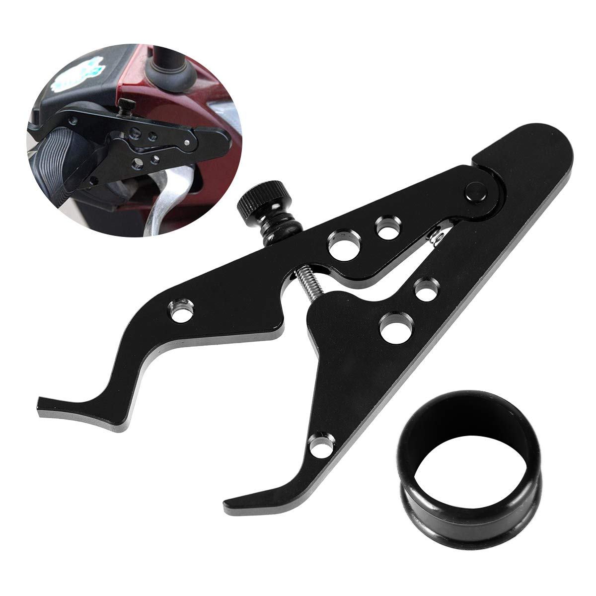 Locisne Universal Motorcycle Throttle Aid Motorbike Lock Assist Cruise Control Clamp Handle with Silicone Ring