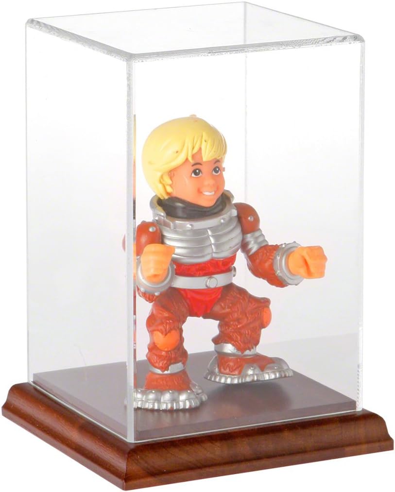 Plymor Clear Acrylic Display Case with Hardwood Base, 4" W x 4" D x 6" H: Home & Kitchen