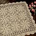 kilofly Handmade Crochet Cotton Lace Table Placemats Sofa Doilies, Square, Beige, 23 inch