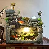 Japanese rockery fountain of micro-wind turbine landscape landscaping Stone lanterns humidifier tank home ornaments